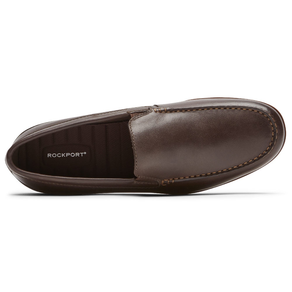 Rockport Mens Slip-On Dark Brown - Malcom Venetian - UK 182-LXFOBV